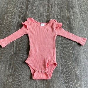 6-9M Peach Long sleeve onsie